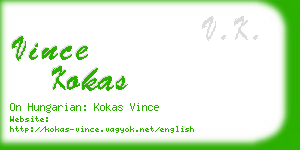 vince kokas business card